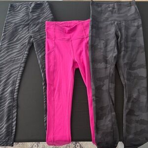 Stylish Kids Leggings Set - Black, Pink, and Gray